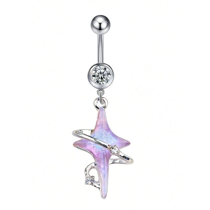 Crystal Steel Belly Button Sexy Navel Piercing Navel Women Dangling Body Navel Jewelry Belly Button Rings Charm