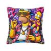 Homer SSimpsons Donut Pattern Pillow Cover  Square Cushion Cover Fashion Pillow Case For Living Room Sofa