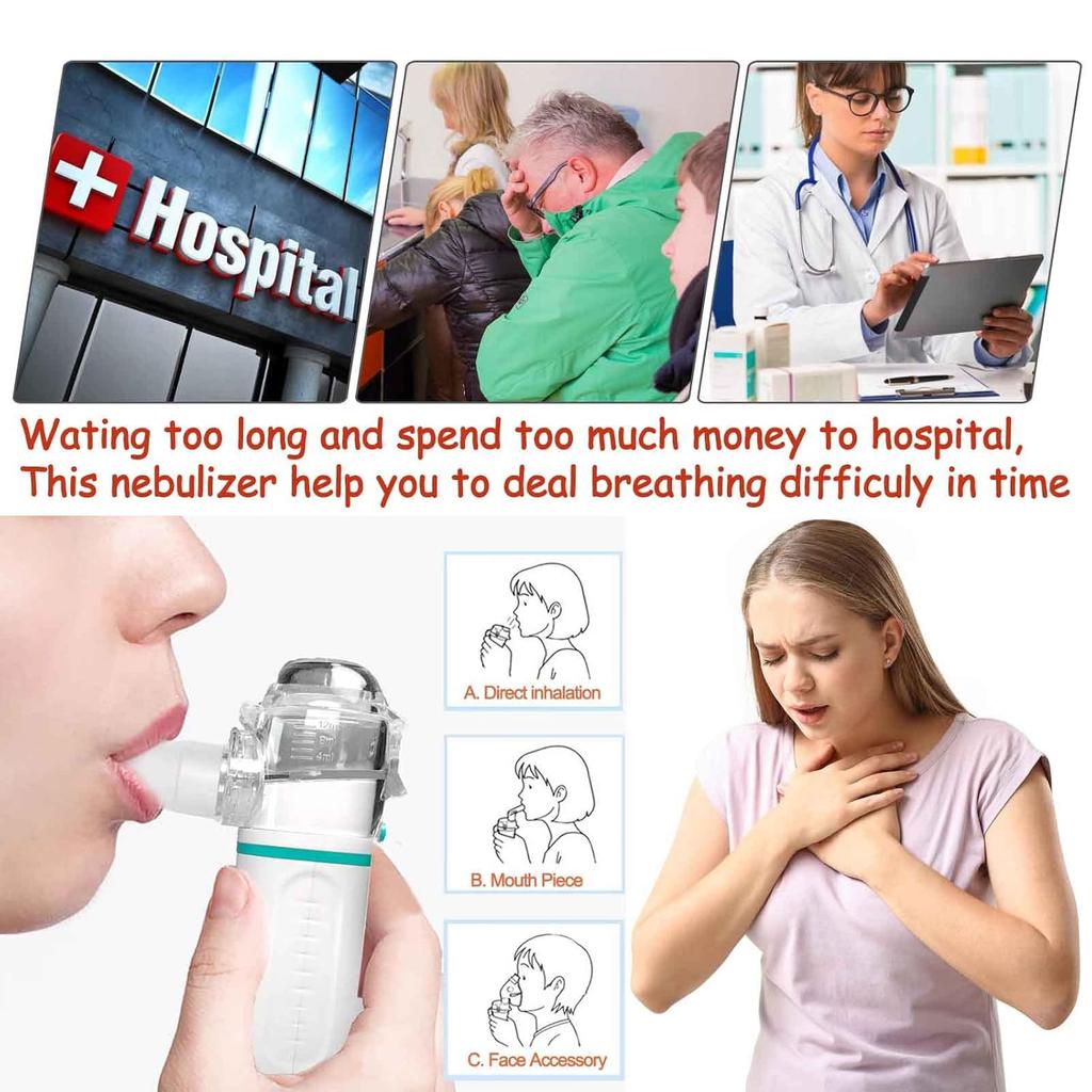 Ultrasonic Nebulizer, for Adults and Kids, with 3 Modes and Automatic Cleaning Feature for Breathing Issues