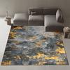 Abstract Nordic Style Decorative Rug for Living Room Luxury Gold Ink Carpets for Bedroom Decor Non-slip Washable Sofa Side Mat