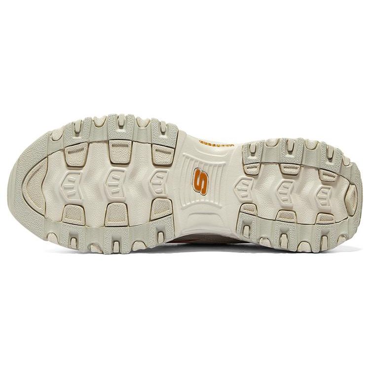 Skechers DLites Mocha Bear Искусственная кожа Замша Удобные Универсальные Повседневные Низкие Папины Кроссовки Женские Кеды Натуральный Оранжевый 896145-NTOR