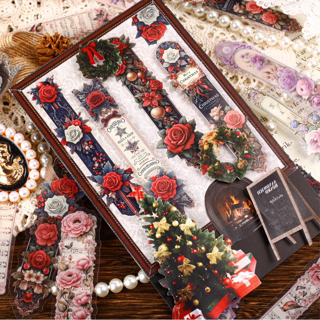 15 листов/пакет Цветочные длинные наклейки-полоски для творческого журнала, скрапбукинга, канцелярских товаров, планера, чехла для телефона, украшения для подарков