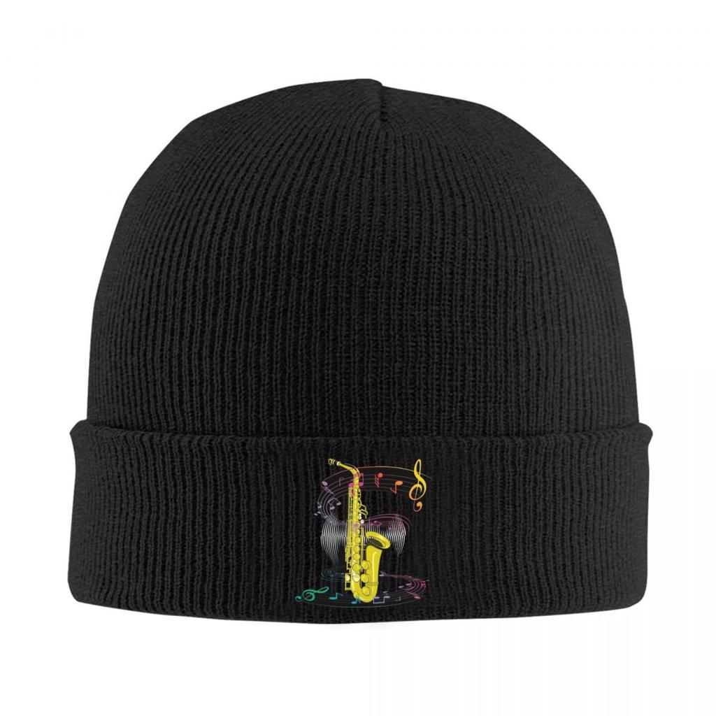 Saxophone Player Music Art Girls Y2k Graphic Knitted Cap Bonnet Hat Autumn Winter Outdoor Beanies Hats for Men Women Adult
