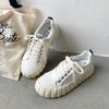 Fashion Canvas Shoes for Women Platform Sneakers Lace Up Walking Shoes Students Wild Chunky Sneakers Fashion Women's Vulcanized Shoes
