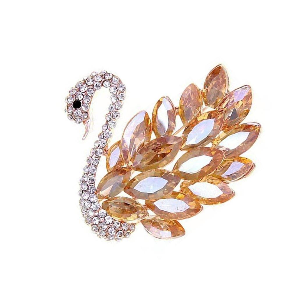 Elegant Swan Brooch for Fashionable Women Sparkling Rhinestones Animal Shape Pin Elegant Jewelry Clothing Accessory
