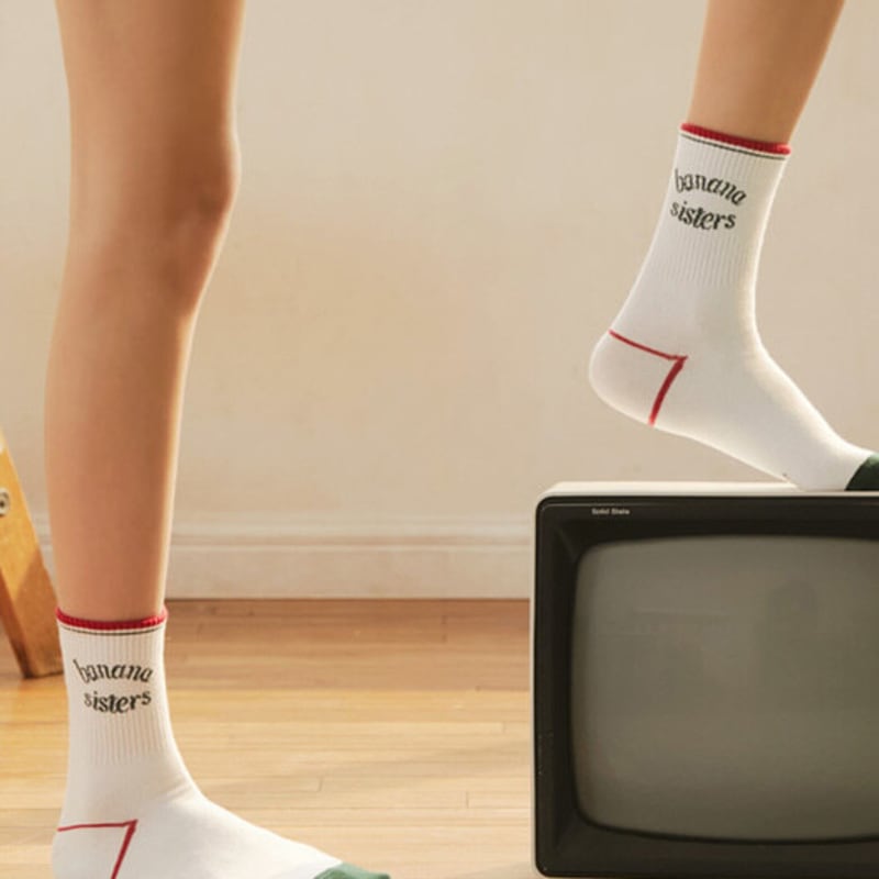 Bananasisters бипер надпись линия носки_4 цвета