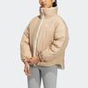 Adidas Двусторонняя нейлоновая куртка на утином пуху Originals на молнии с воротником-стойкой, женская верхняя одежда, белая HS9500