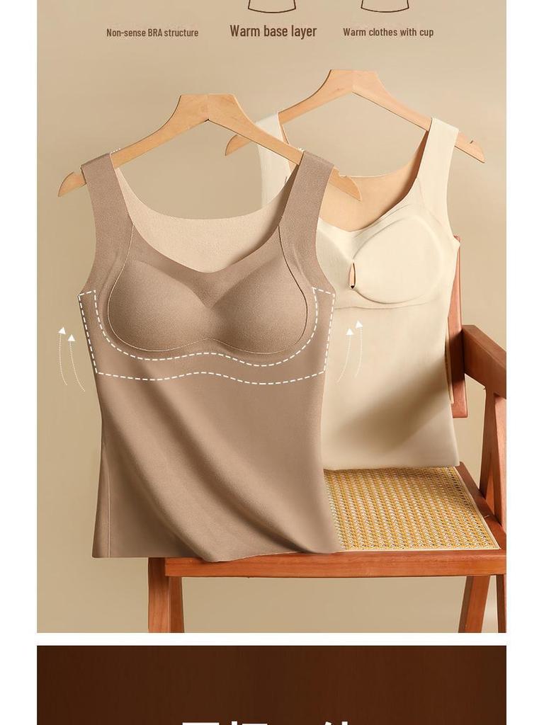 Женский двухсторонний бархатный теплый жилет с бесшовной нагрудной подкладкой - идеальное нижнее белье для осени и зимы