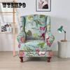 Armchair Slipcover - Elastic Band Stretch Sofa Cover with Slipcover-Grip, Machine Washable Floral Print Design for Single Seat Chair