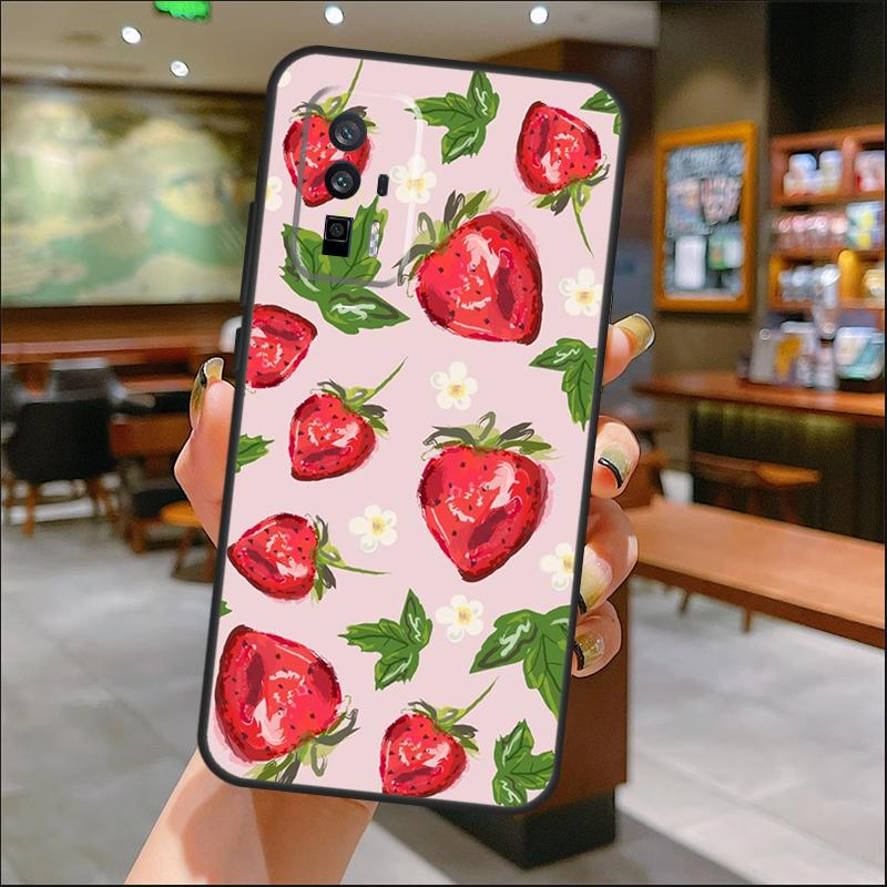 Клубничный чехол для Xiaomi 14 Ultra 15 13 11T 12T 13T 14T Pro POCO X7 Pro X3 X5 X6 M6 F5 F6 Pro