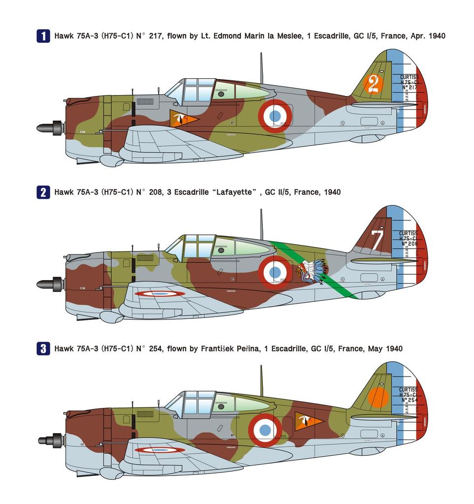 Wolfpack Design France Curtiss Hawk Premium Edition Пластиковая модель WOLWP14815 1/48 H75-C1