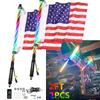 2PCS 4FT 5050RGB Bluetooth And Remote Control Colorful Spiral LED Whip Lights Lighted Antenna Whips for ATV Polaris RZR