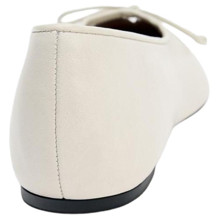 Zara Elegant Fashion Casual Flats Women Flats Off-White 1510611002
