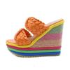Wedges Sandals Women Summer Casual Slides Fashion Candy Color Shoes Woman Platform High Heel Slippers Sandales Large Size 34-43