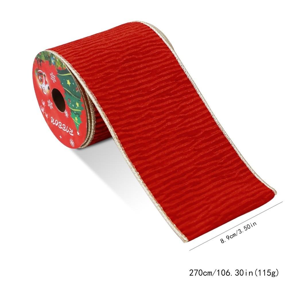 3yard/roll Craft Bow Material 8.9cm Width Gift Webbing DIY Christmas Ribbon Xmas Tree Wreath