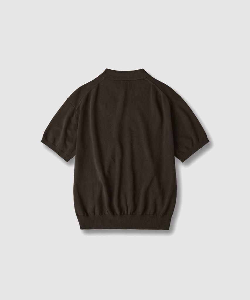 ASP Cotton Short Sleeve Collared Knit - Brown