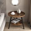 Aikenn Low Round Side Table, Cafe Nightstand, Dining Table, Round Wood Grain Mini Table, Round Table, Sofa Table, Desk, Cornerless, Stylish Living