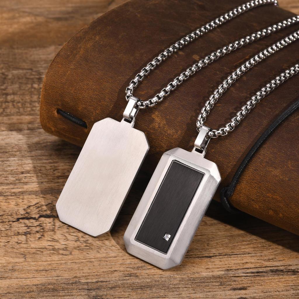 Man Necklace Pendant Dog Tag For Dad Father Papa Husband Stainless Steel Jewelry Boyfriend Father Valentine Day Birthday Gift