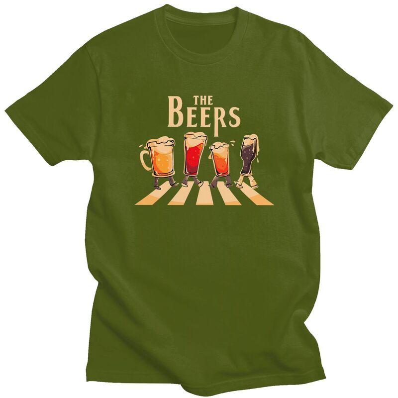 Мужская футболка на заказ The Beers 100% Хлопок Модные Футболки Футболка Приталенная Одежда Подарок