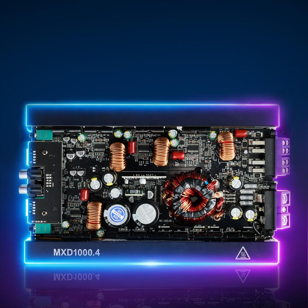 VEVOR Car Audio Amplifier, 4-Channel Bridgeable Car Amplifier, Multichannel Class D Stereo Amp, Max. 4 x 500W at 4 Ohms / 4 x 1000W at 2 Ohms