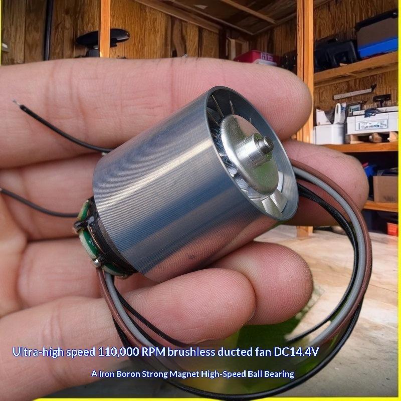 DIY Фен Мини 29 мм BLDC 3-фазный Бесколлекторный Двигатель, 110000 об/мин Высокоскоростная Турбинная Крыльчатка из Сплава, Канальный Турбовентилятор DC11.1-14.4V
