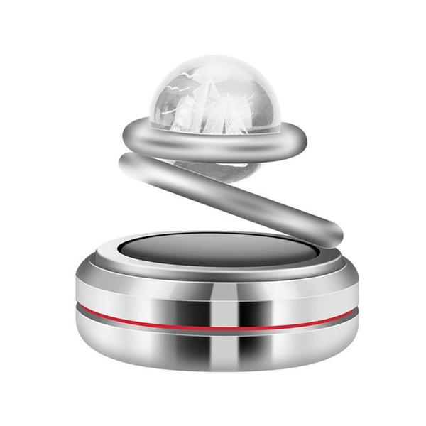 Solar Car Rotating Creative Ornaments Car Aromatherapy Air Freshener Aluminum Alloy Decoration Accessories
