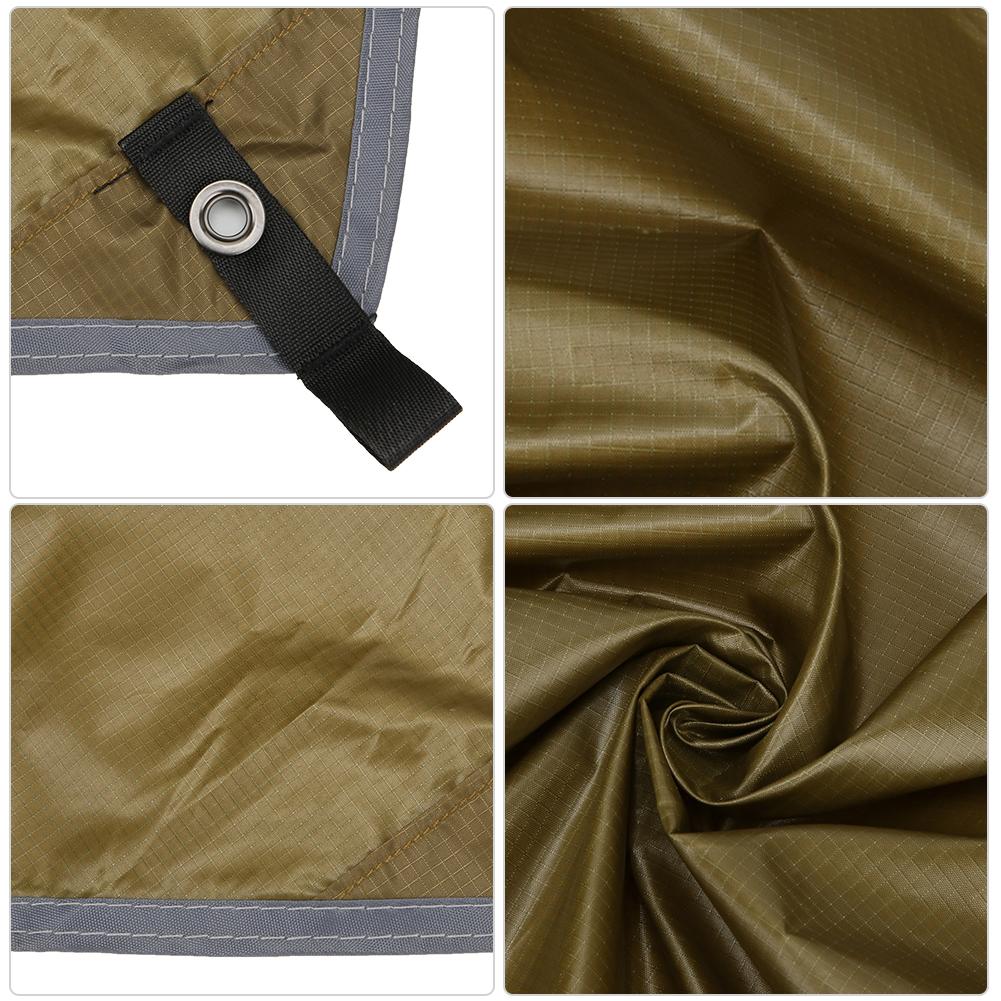 210T Polyester Fabric Outdoor Rhombic Waterproof Sun Proof Camping Ground Mat Tent Hammock Awning(Light Tan )