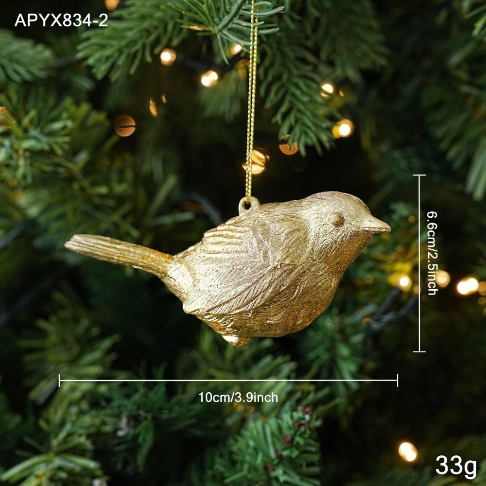 Glitter Coated Christmas Bird Ornament Plastic Xmas Tree Decoration Window Display