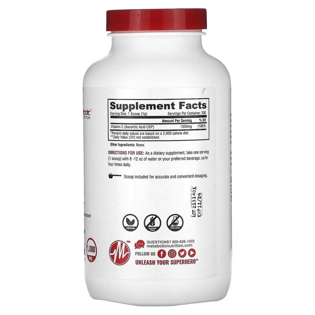 Витамин C, Без вкуса, 300 г(10,58 унций)