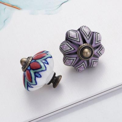 Керамика и Сплавы Тыква Ручка Одиночное Отверстие Креативная Винтажная Ручка Двери Модная Множество Цветов Ручка Мебельная Комод