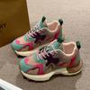 Модные женские цветные массивные кроссовки, вулканизированная обувь, женские кроссовки на платформе, на шнуровке, толстая подошва, нескользящая, повседневная спортивная обувь 2024