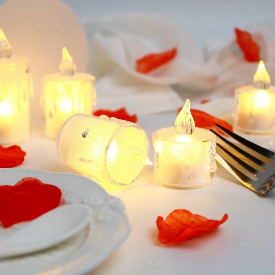 24 шт., светодиодные электронные свечи, безопасные, реалистичные, беспламенные, на батарейках, свечи для украшения дома, фестиваля