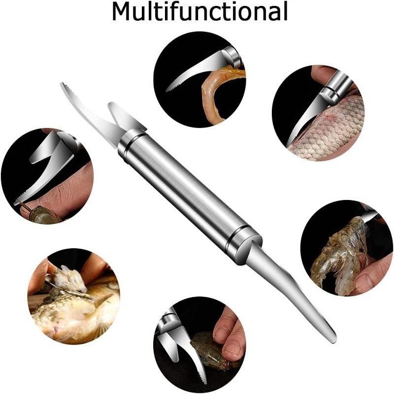 5pcs Stainless Steel Shrimp Line Knife Shell Peeling Tool Fast Shrimp Peeler Fish Knife Small Intestine Cleaning Home Kitchen Tools