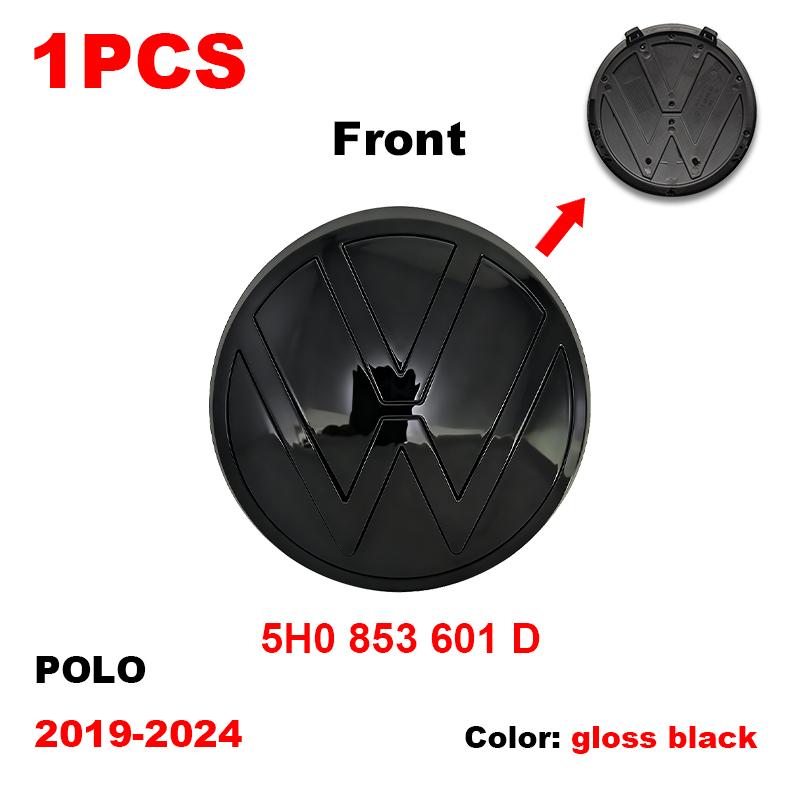 rsq1 VW Car Styling Front Logo Grille Badge Trunk Badge Car Replacement Accessories For Volkswagen Polo 2019 2020 2021 2022 2023 2024