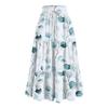 Women's Ruffled Spring Casual Long Skirt Plain Color Skirt Retro Pleated Skirt