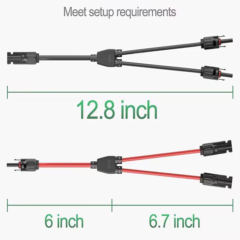 2Y Branch Parallel Connection 30A 1000V Electrical Solar Connector Photovoltaic 2pcs Solar Panel Cable Wire Connect