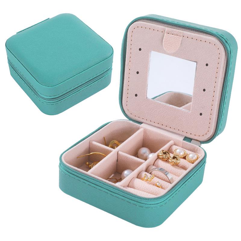 Компактная антиокислительная шкатулка с зеркалом для сережек, колец и аксессуаров для ногтей