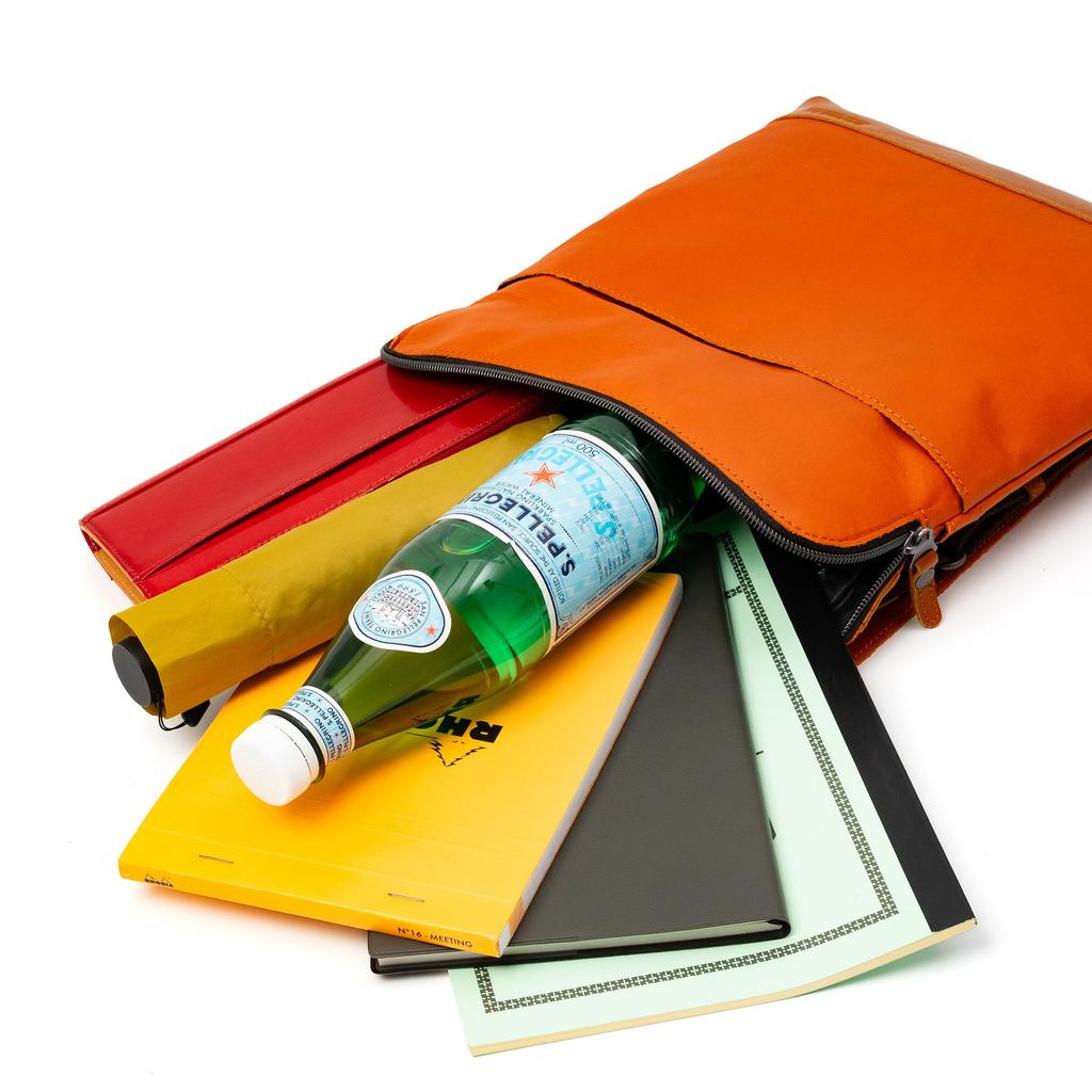 DOUBLES Мужская наплечная сумка, Стильная, Натуральная кожа, Формат A4, JVK-1604, Красный