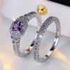 Роскошные квадратные кольца с кристаллами и фиолетовым цирконием для женщин, винтажное цветное обручальное кольцо, свадебные украшения, подарок на помолвку
