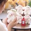 Cartoon Mini Sheep Plush Keychain Wreath Flower Soft Lamb Doll Ornament  Year of the Sheep