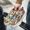 Горячая распродажа, модные дизайнерские холщовые туфли без застежек, мужские мокасины с принтом медведя, повседневные туфли на платформе, мужские дышащие туфли для вождения