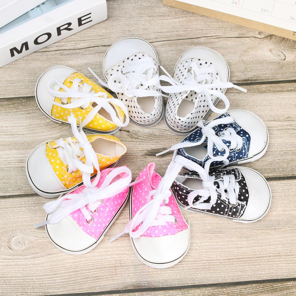 7 см дети 18 дюймов куклы игрушки аксессуары для кукол парусиновая обувь кукольная обувь обувь с волнистой точкой