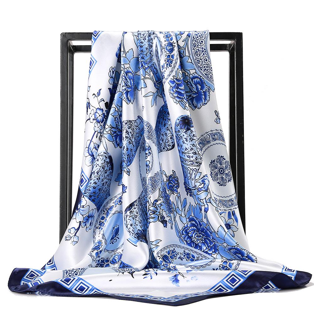 High-quality Luxurious Silk Scarves Headband Scarfs Neck Scarf For Women Chain Silk Scarf Women's Decorative Shawl