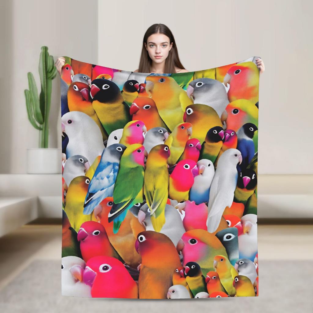 Cute Birds Parrot Blanket Winter Super Soft Throw Blanket For Boy Girl Sofa Home Flannel Bedspread Bed Cover
