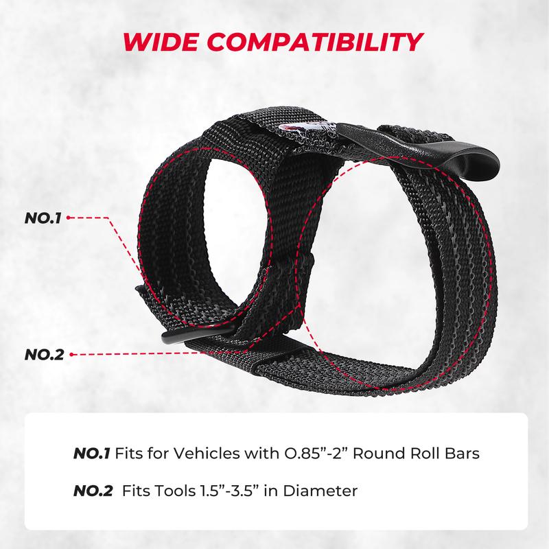 UTV ATV 0.85-2.5" Shovel Gun Rubber Anti-slip Strap Holder 1.5-3.5" Tools Compatible with Polaris RZR For Can-am X3 For Cfmoto