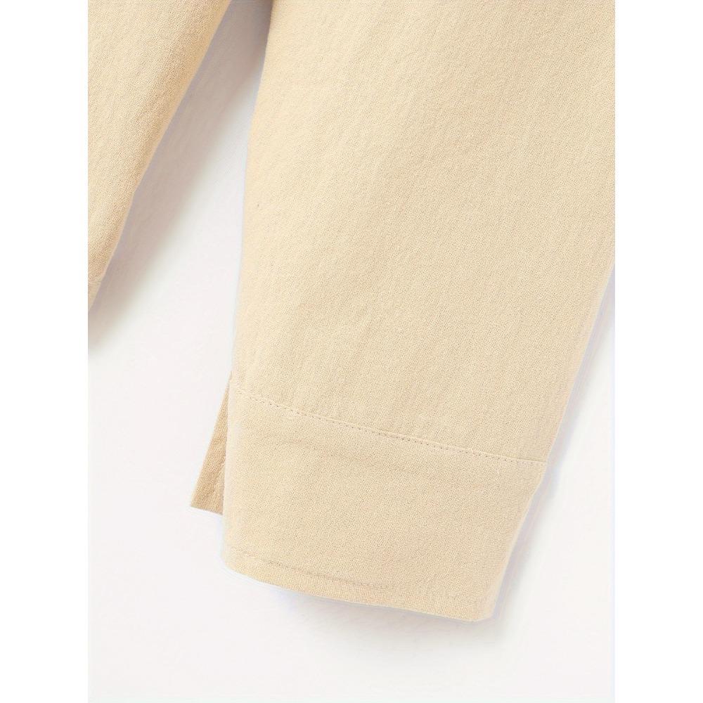 Осенние мужские топы ретро хлопок лен повседневные рубашки поло на пуговицах с длинными рукавами модные рубашки поло