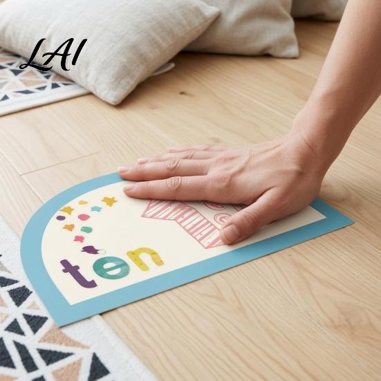Non Residue Wall Stickers for School Number Hopscotch Floor Stickers English & Numbers Kids Learning Activity Space Decor Game Mat Colorful