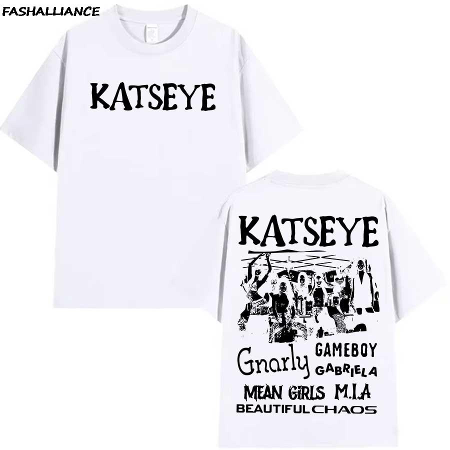 KATSEYE Kpop Красивый Хаос Футболка для Мужчин Женщин Хип-хоп Уличная Одежда Оверсайз Топы 100% Хлопок Футболка KA4