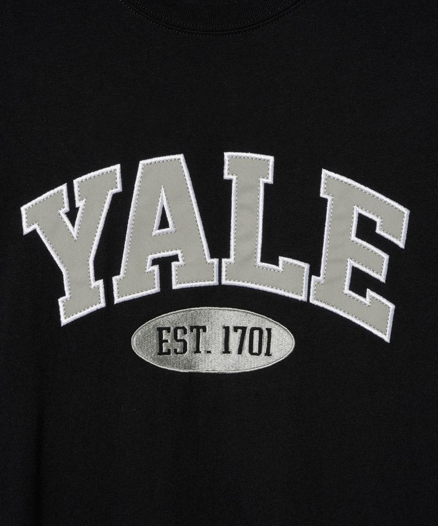 YALE Двухцветная футболка с коротким рукавом и аркой_Черная