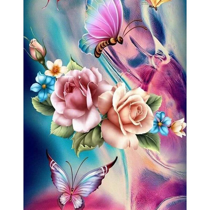 DIY Butterfly 5D Diamond Painting Full Round Drill Cross Stitch Animal Diamond Embroidery Resin Mosaic Wall Art Home Decor Gift